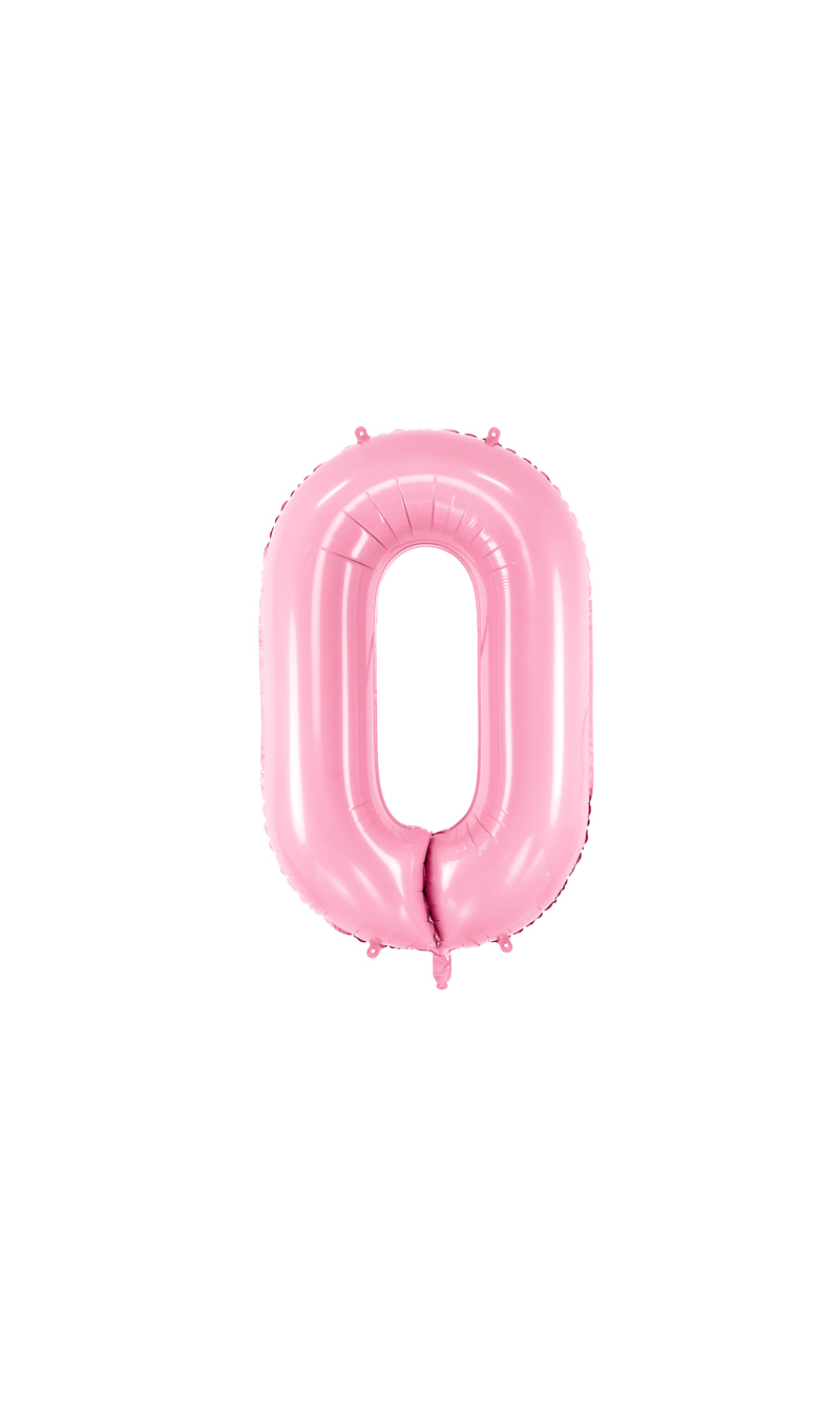 34 Inch Foil Balloon Number 0 – Light Pink