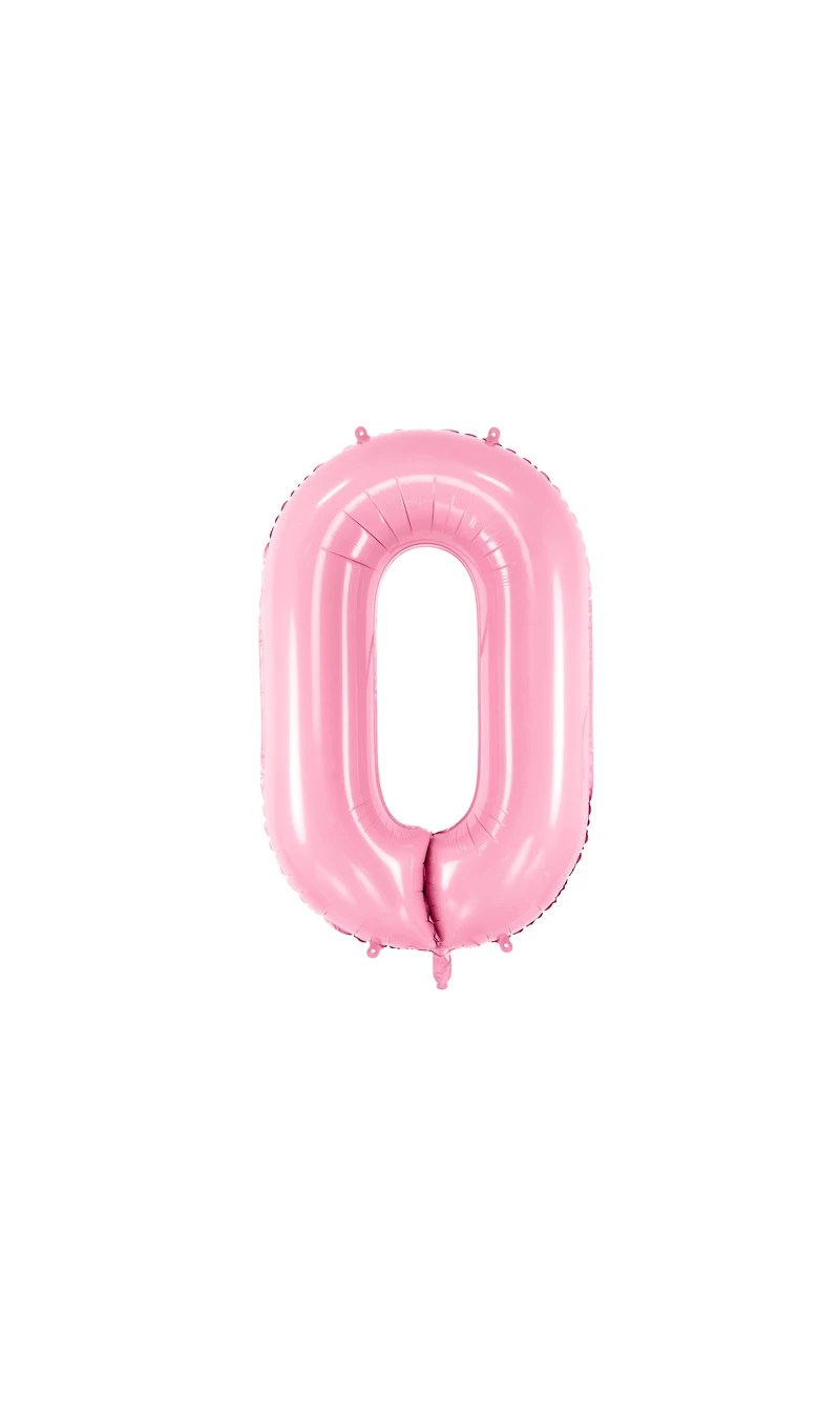 34 Inch Foil Balloon Number 0 – Light Pink