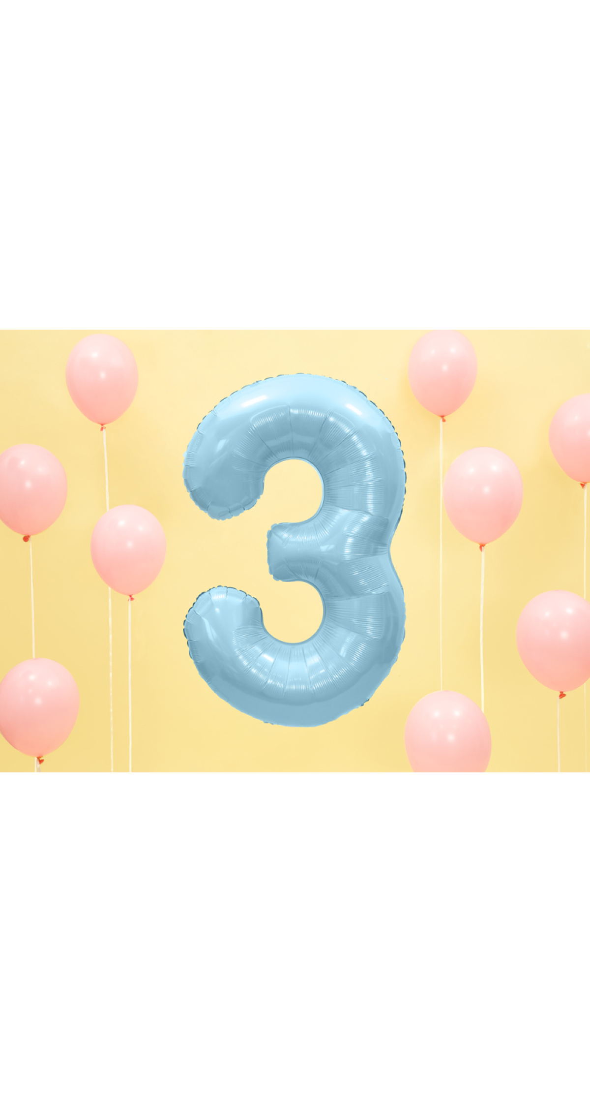 34 Inch Foil Balloon Number 3 – Light Blue
