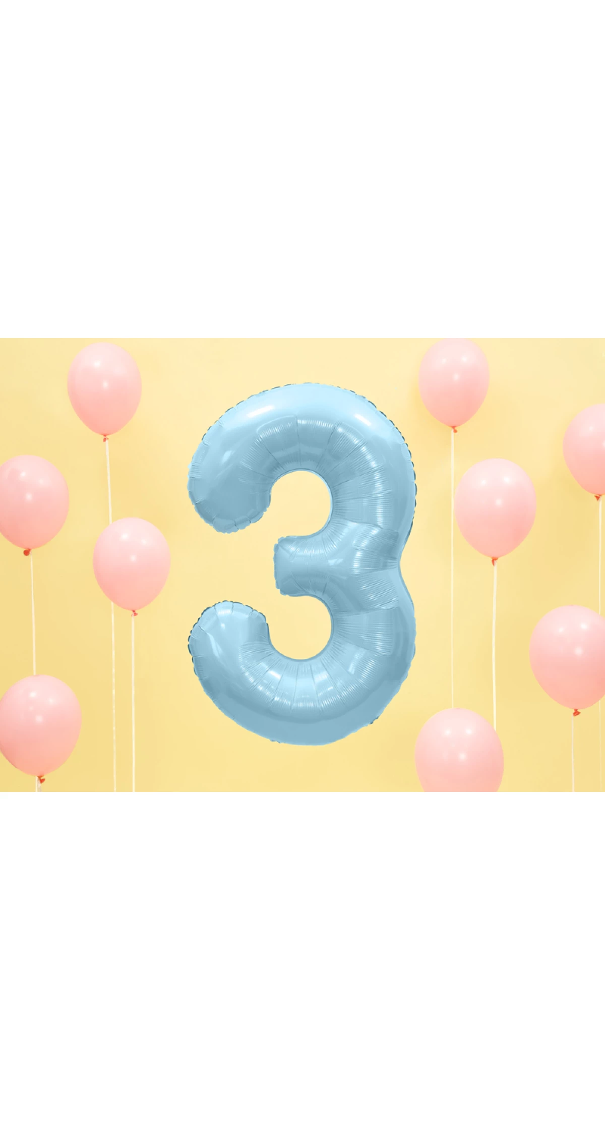 34 Inch Foil Balloon Number 3 – Light Blue