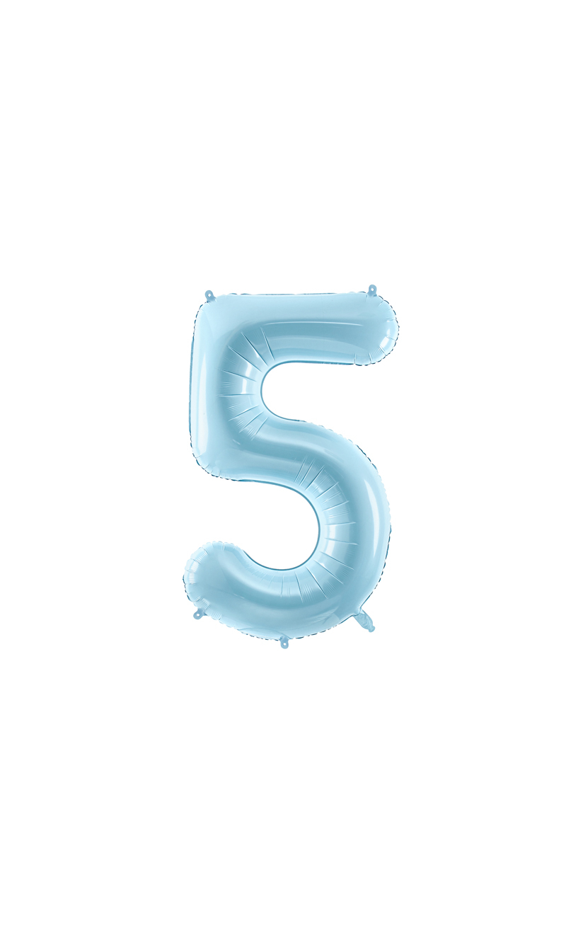 34 Inch Foil Balloon Number 5 – Light Blue