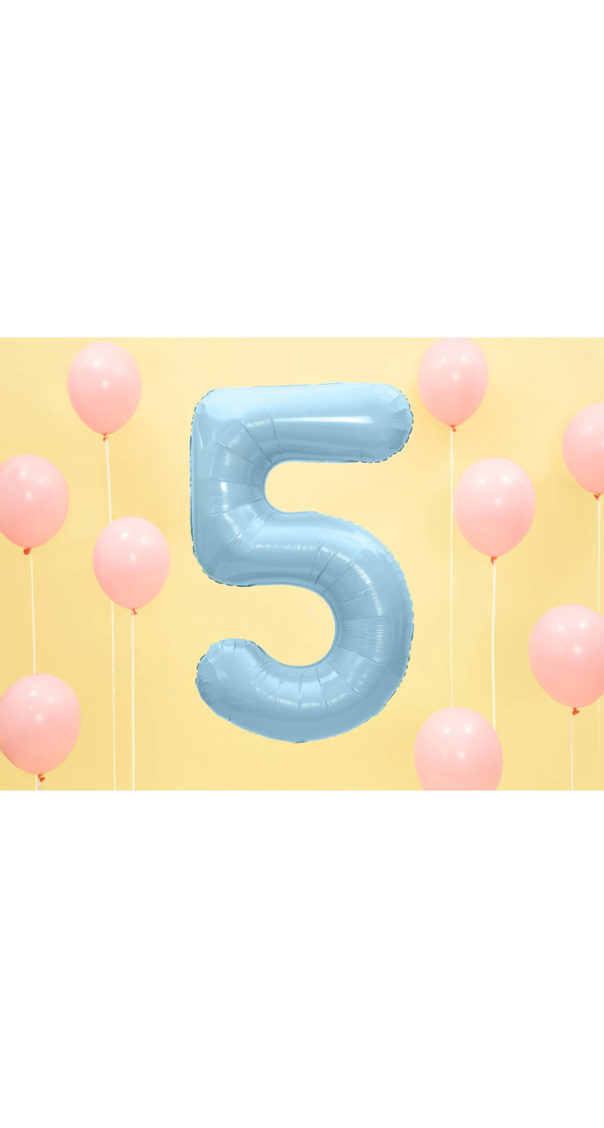 34 Inch Foil Balloon Number 5 – Light Blue