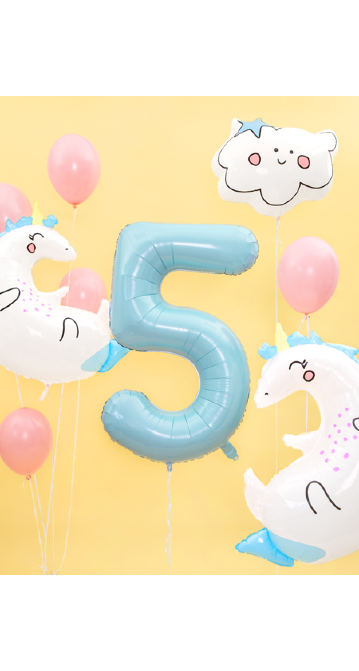 34 Inch Foil Balloon Number 5 – Light Blue