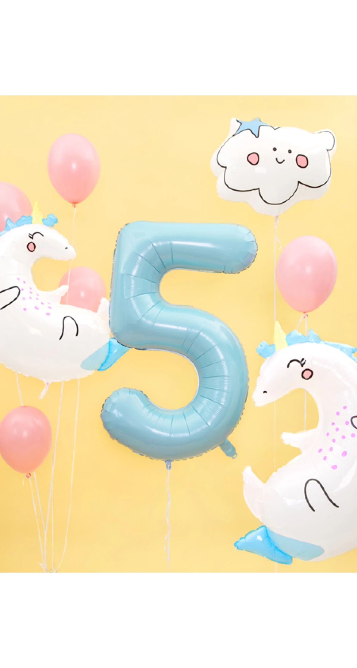 34 Inch Foil Balloon Number 5 – Light Blue