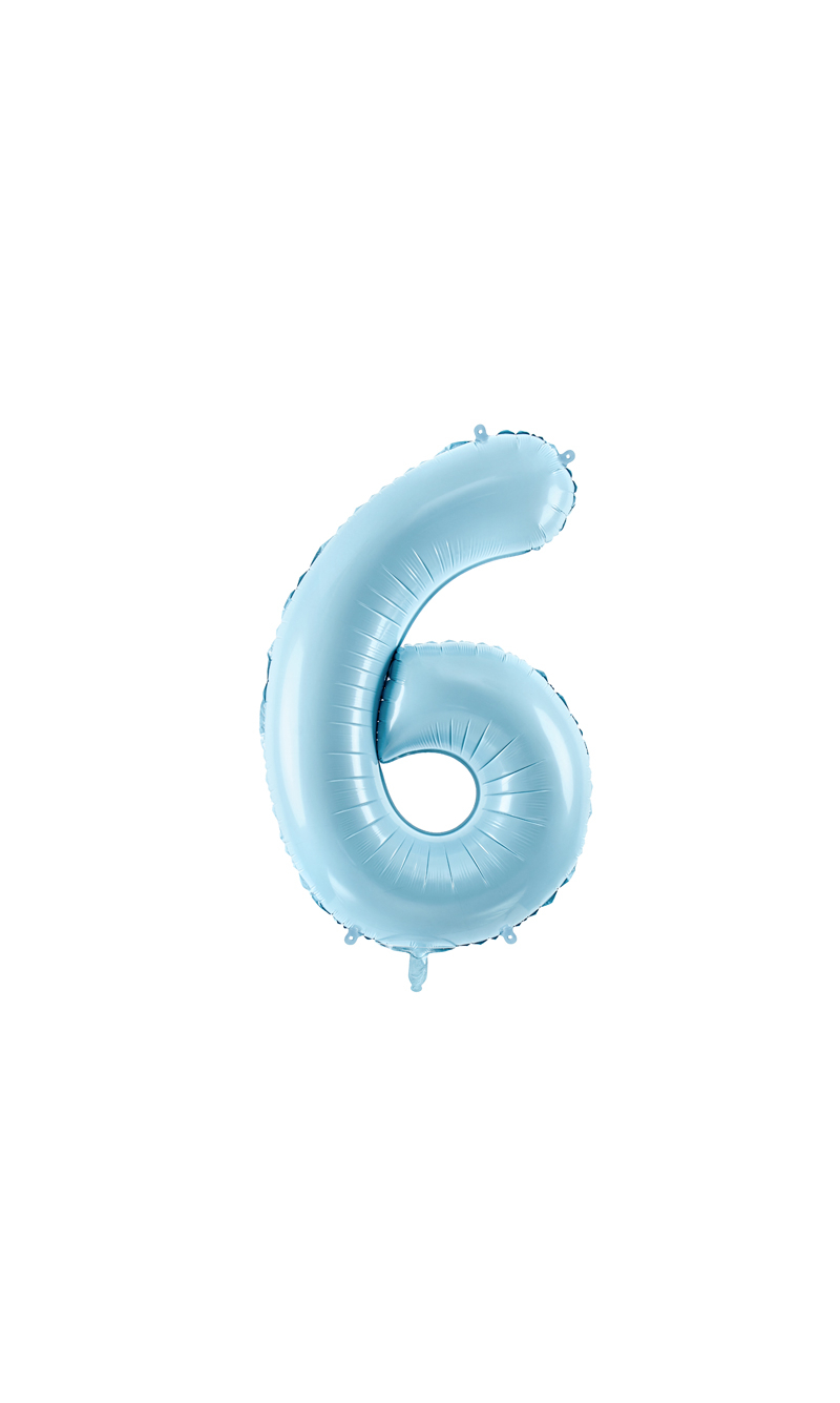 34 Inch Foil Balloon Number 6 – Light Blue