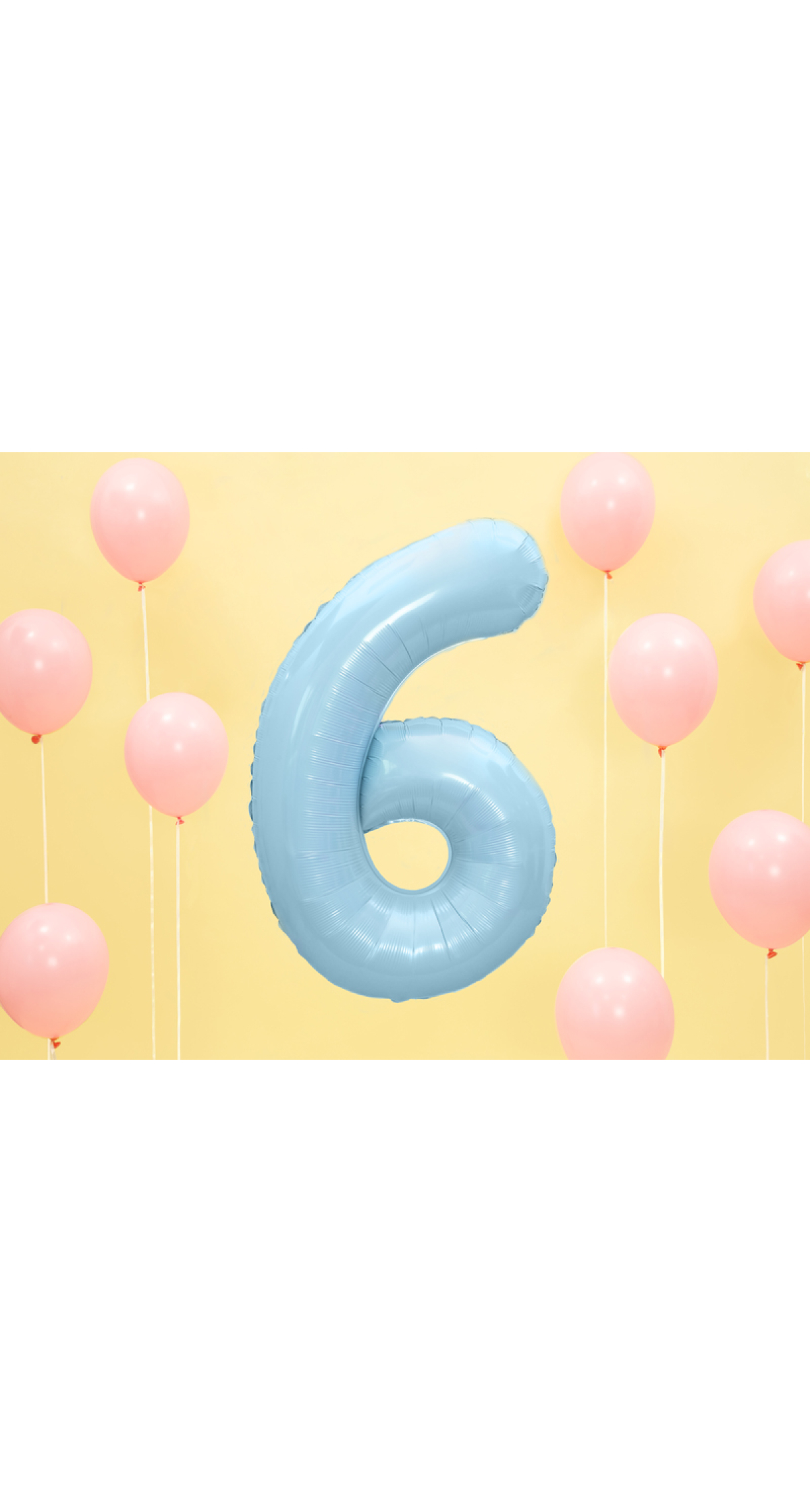 34 Inch Foil Balloon Number 6 – Light Blue