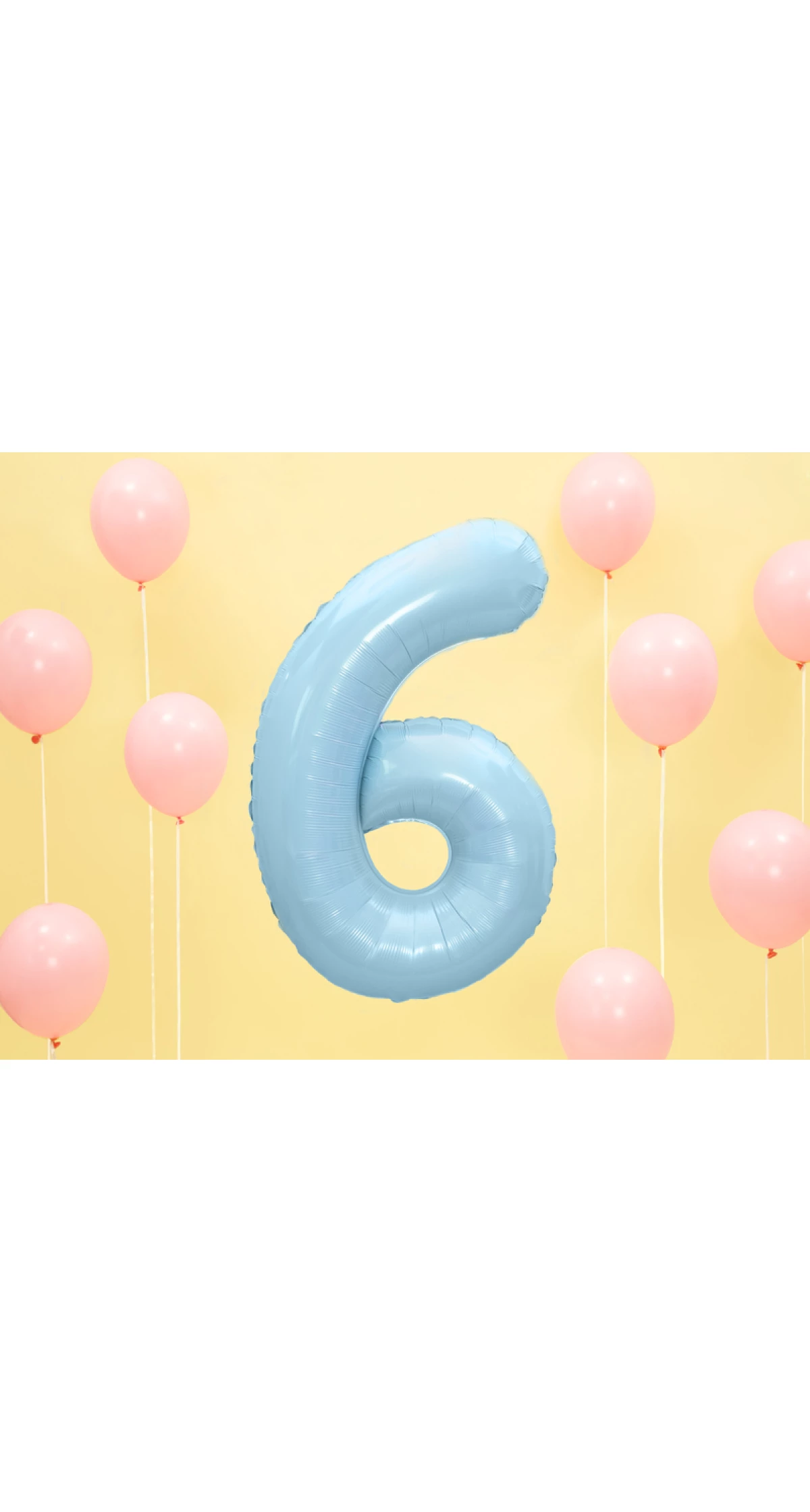 34 Inch Foil Balloon Number 6 – Light Blue