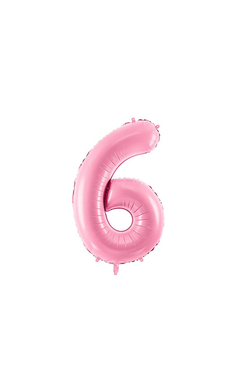 34 Inch Foil Balloon Number 6 – Light Pink