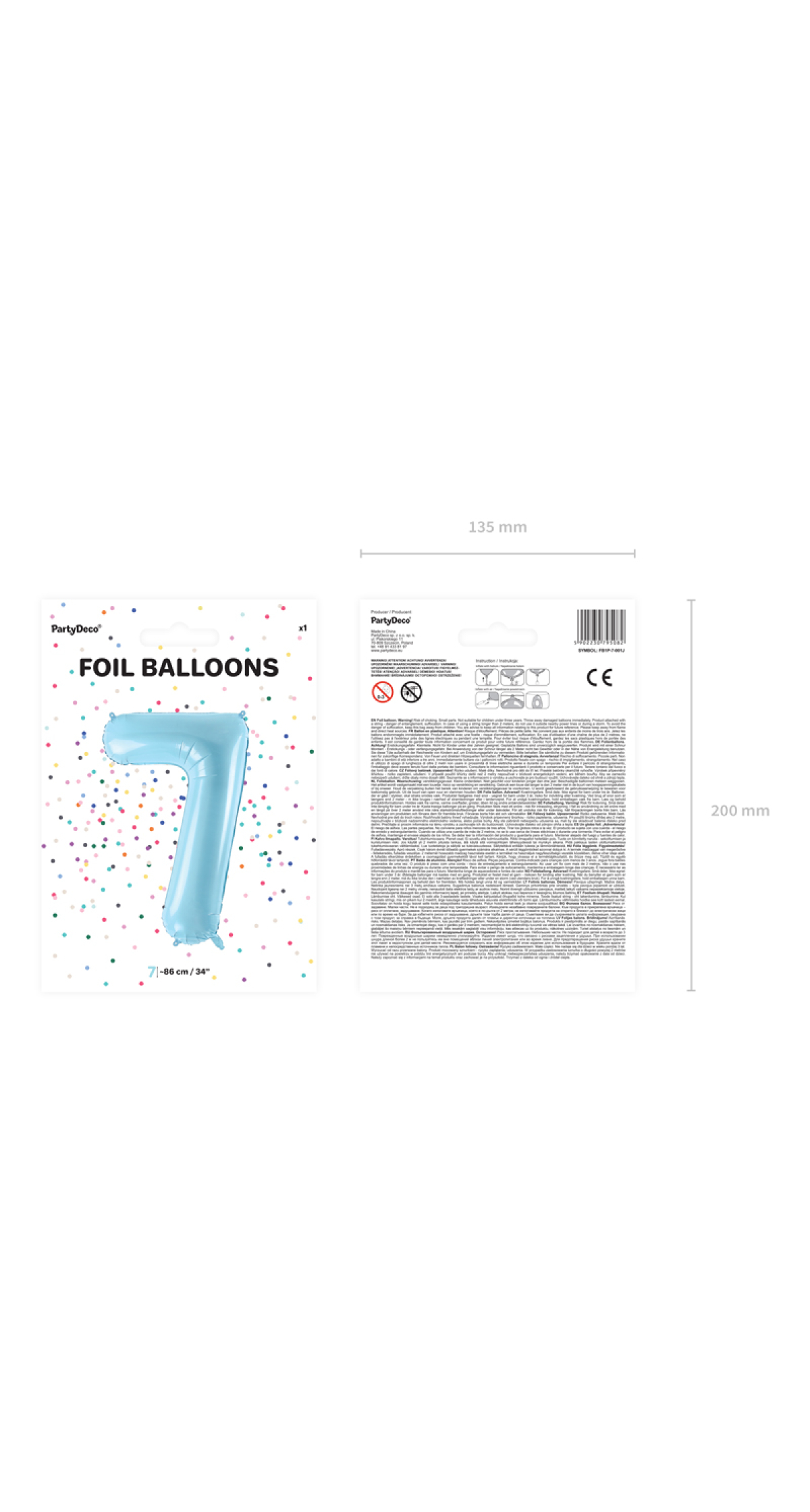 34 Inch Foil Balloon Number 7 – Light Blue
