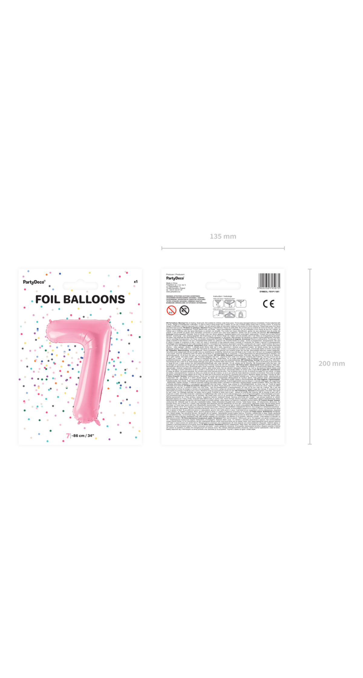 34 Inch Foil Balloon Number 7 – Light Pink