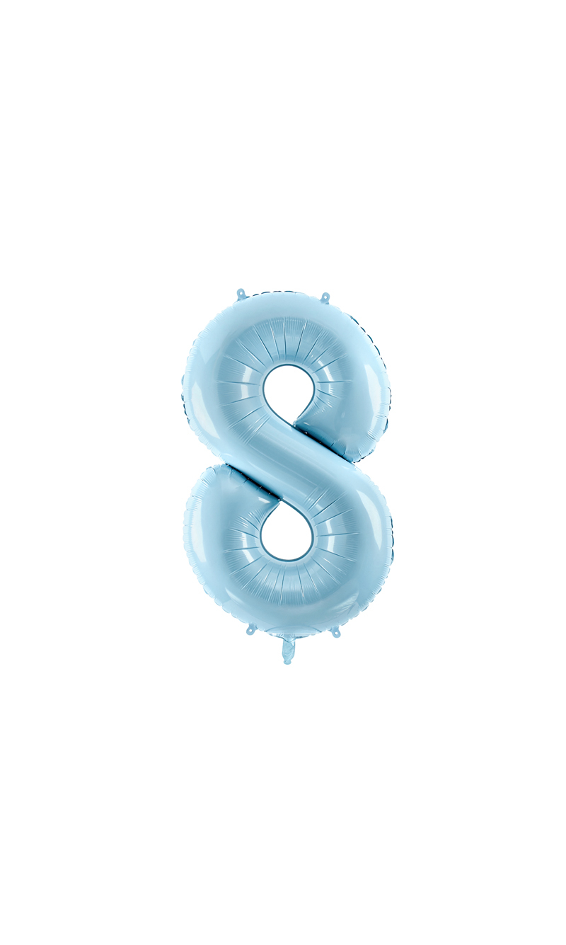 34 Inch Foil Balloon Number 8 – Light Blue