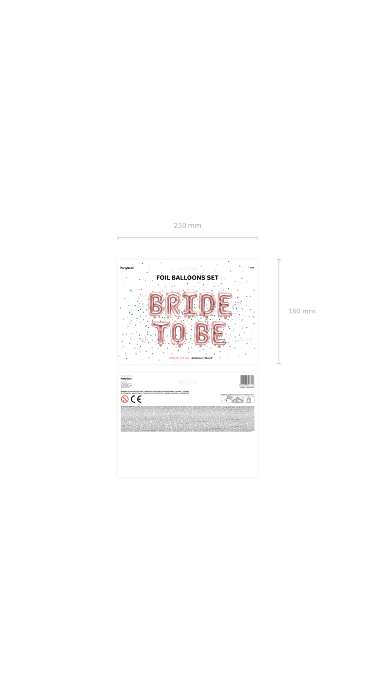 Foil Balloon Bride To Be, 340x35cm, Rose Gold