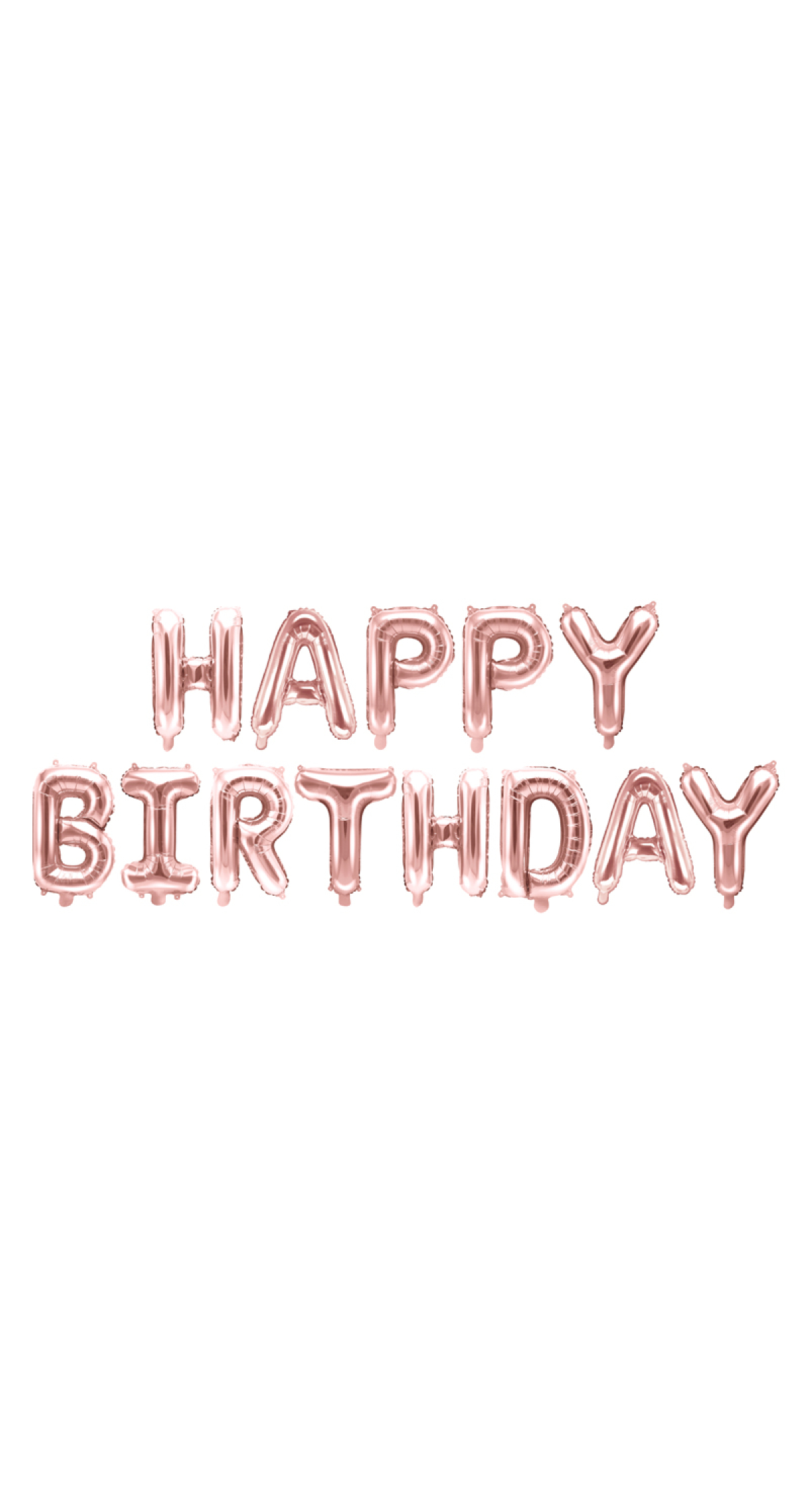 Foil Balloon Happy Birthday, 340x35cm, Rose Gold