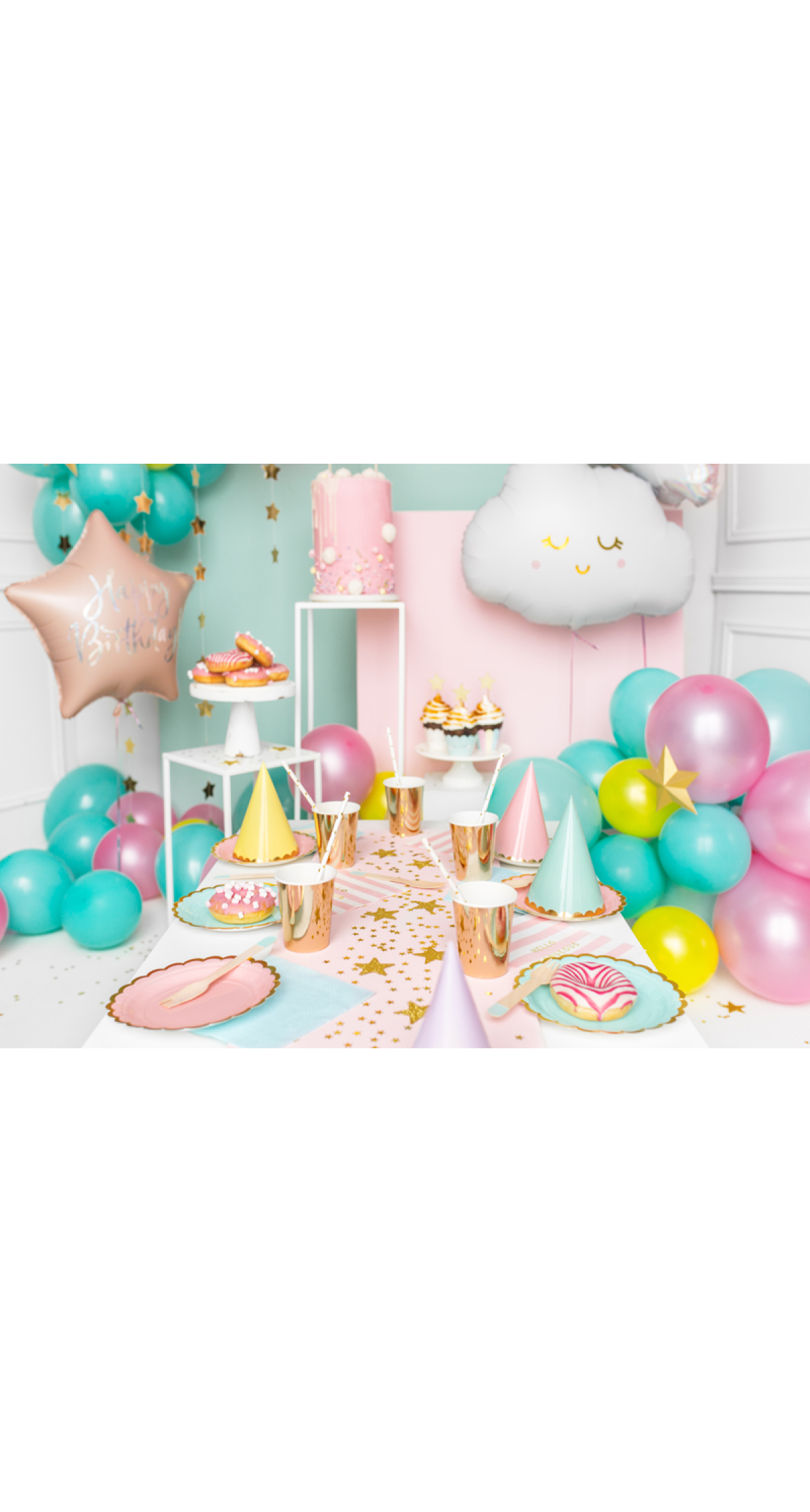 Foil Balloon Happy Birthday, 40cm, Light Powder Pink