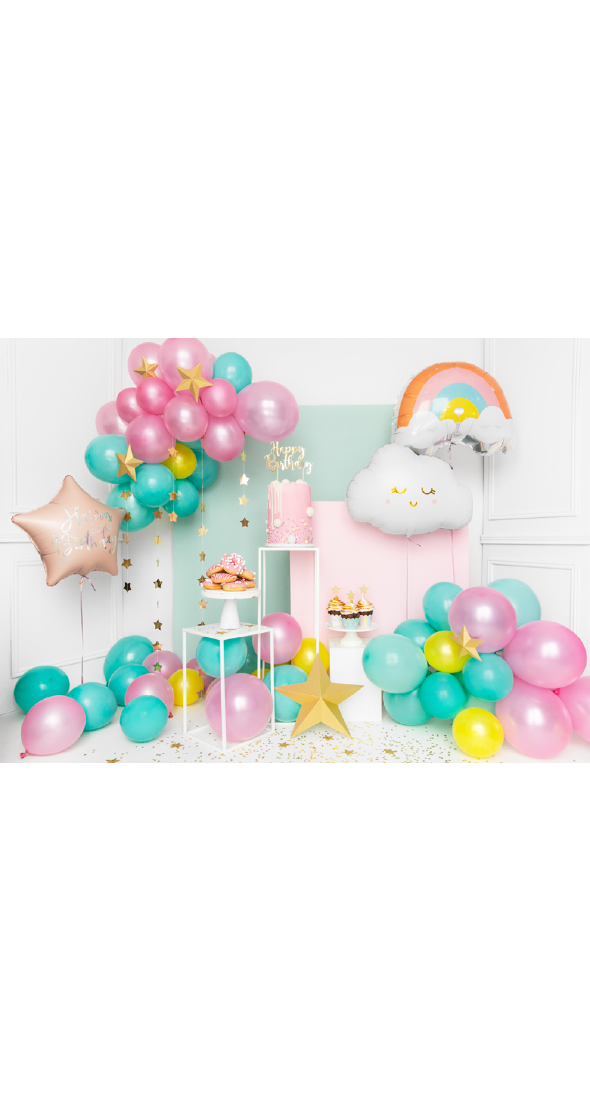 Foil Balloon Happy Birthday, 40cm, Light Powder Pink