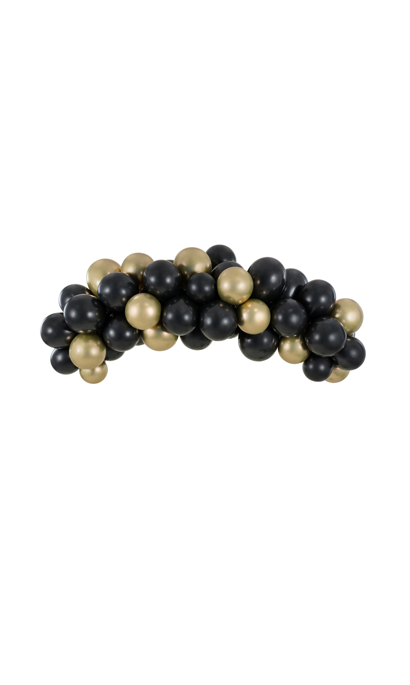 Balloon Garland - Black And Gold, 200cm (1pkt / 60pc)