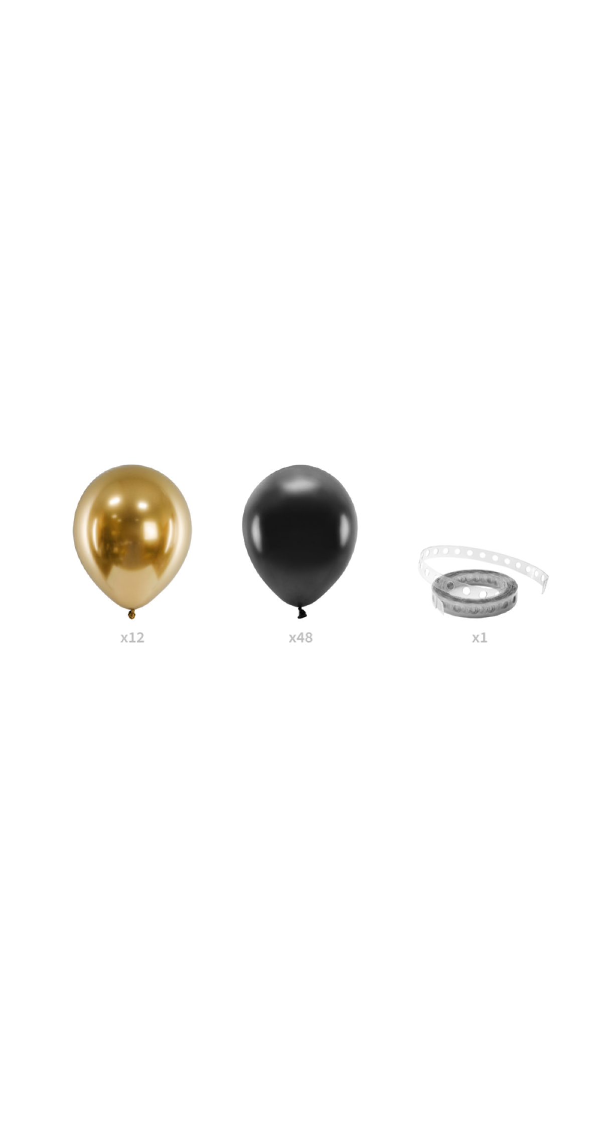 Balloon Garland - Black And Gold, 200cm (1pkt / 60pc)