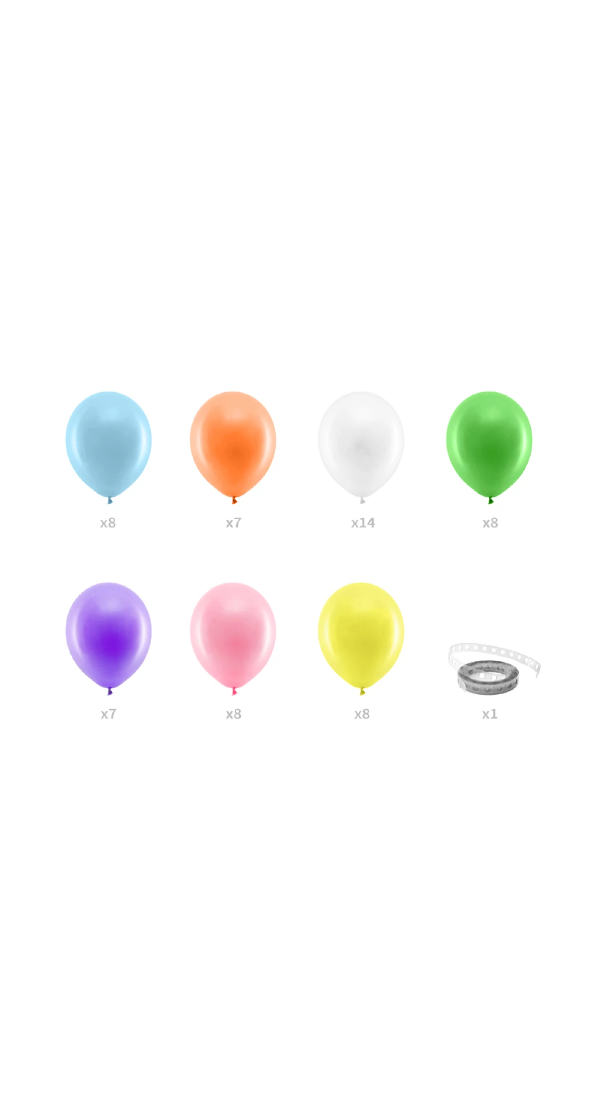 Balloon Garland - Rainbow, 200cm (1pkt / 60pc)