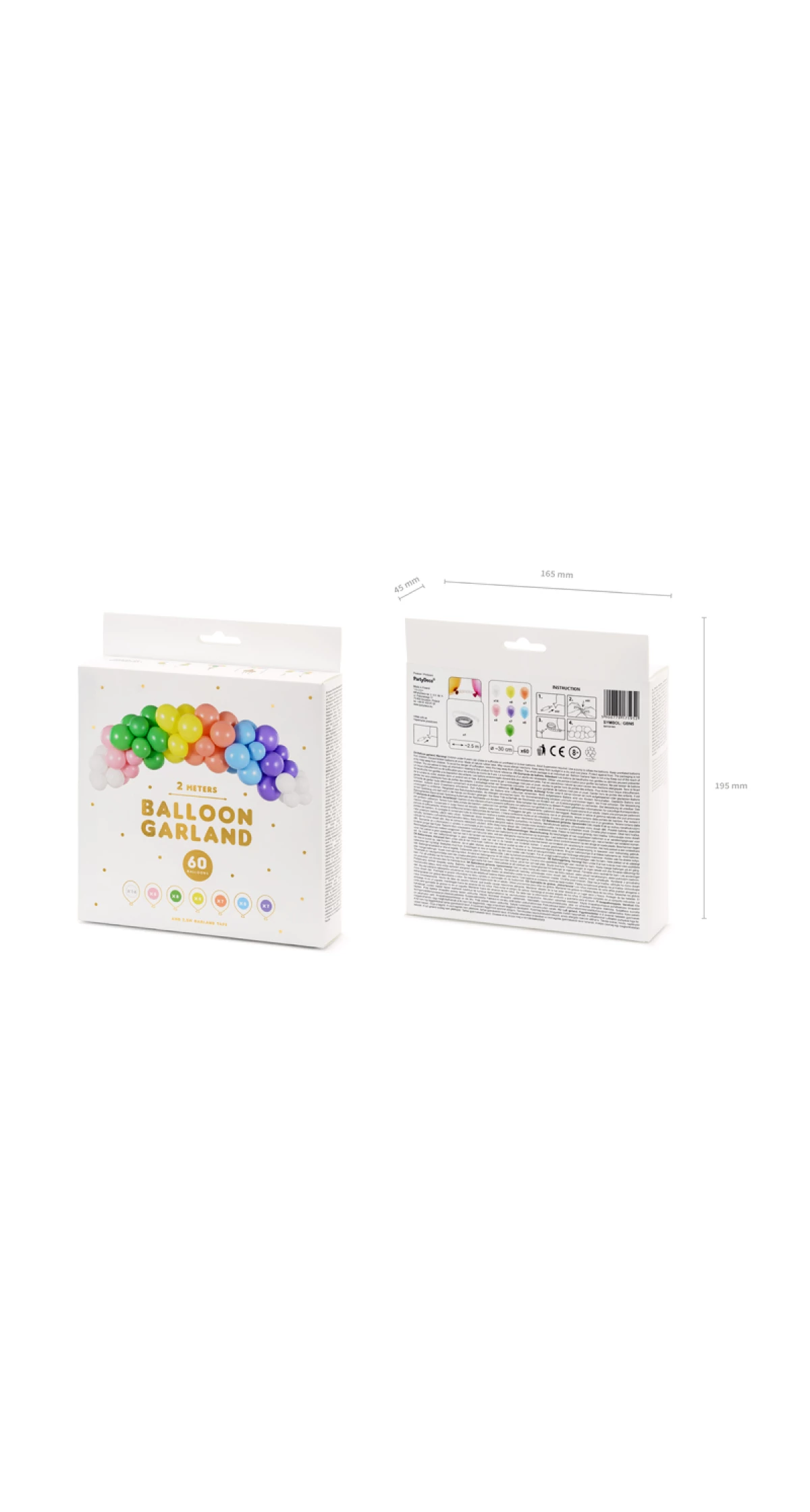 Balloon Garland - Rainbow, 200cm (1pkt / 60pc)