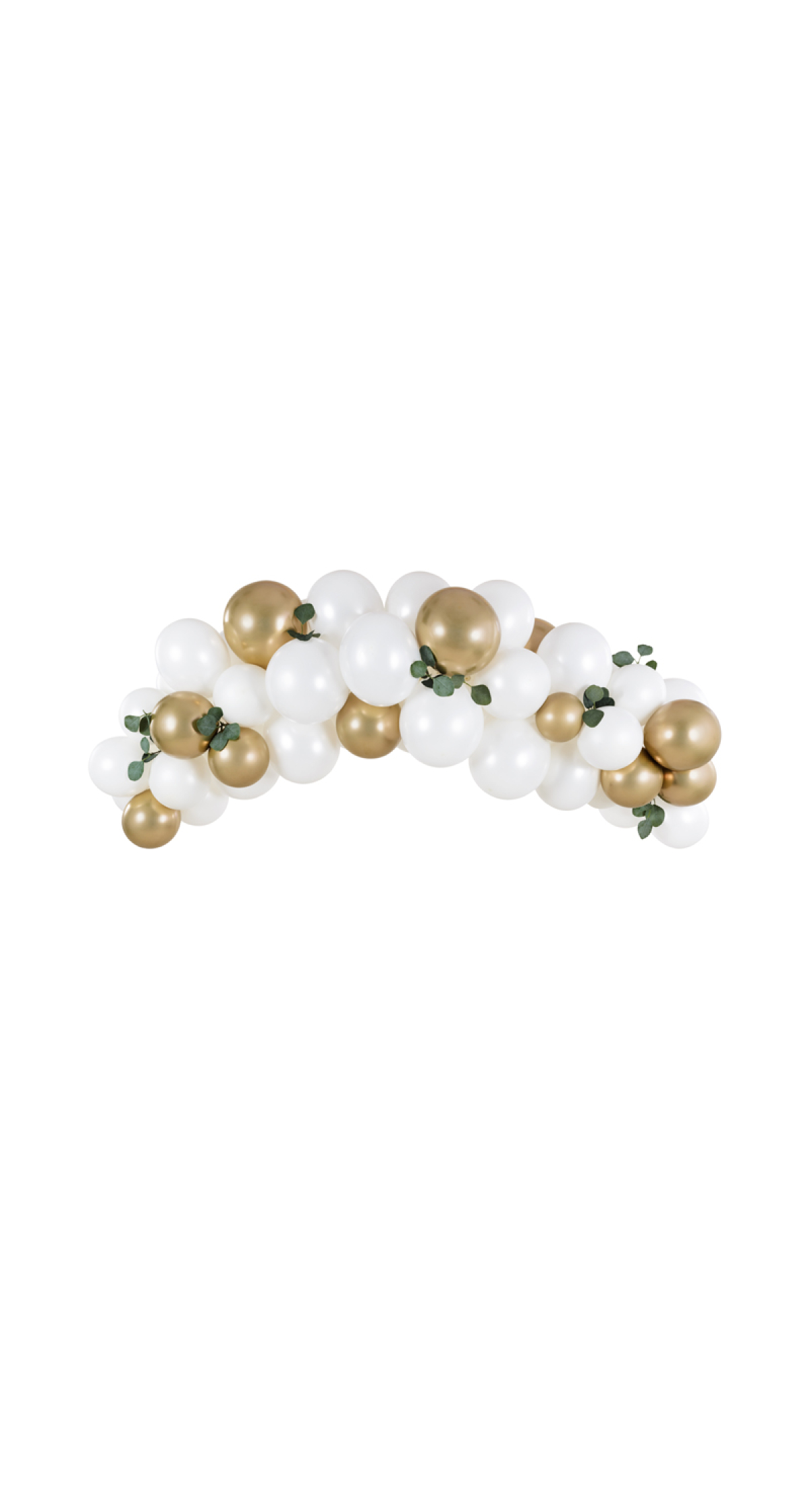 Balloon Garland - White And Gold, 200cm (1 pkt / 60 pc.)