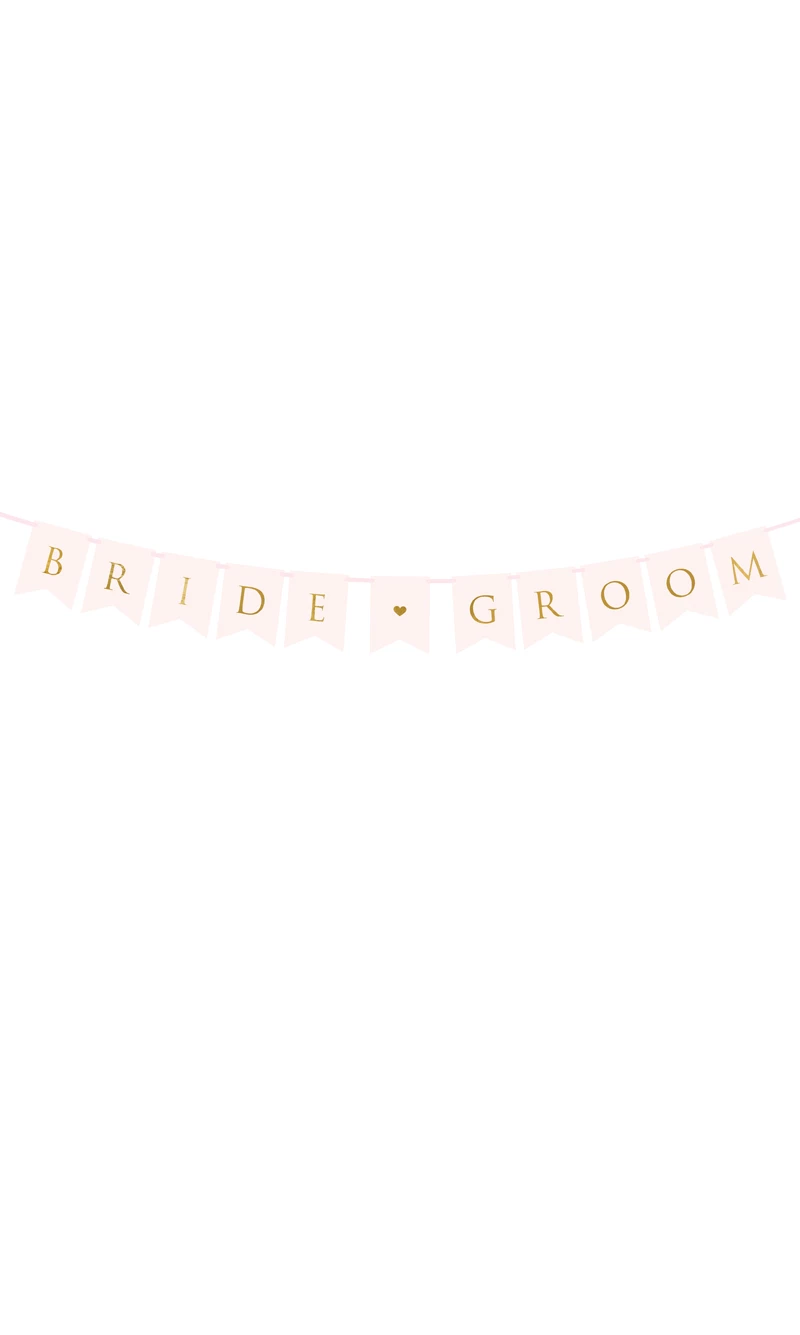 Banner Bride Groom, Light Pink, 15x155cm