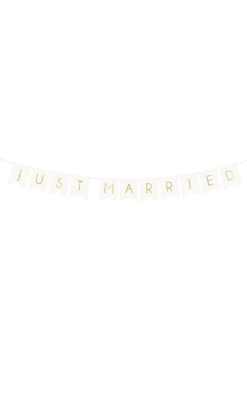 Banner Just Married, White, 15x155cm