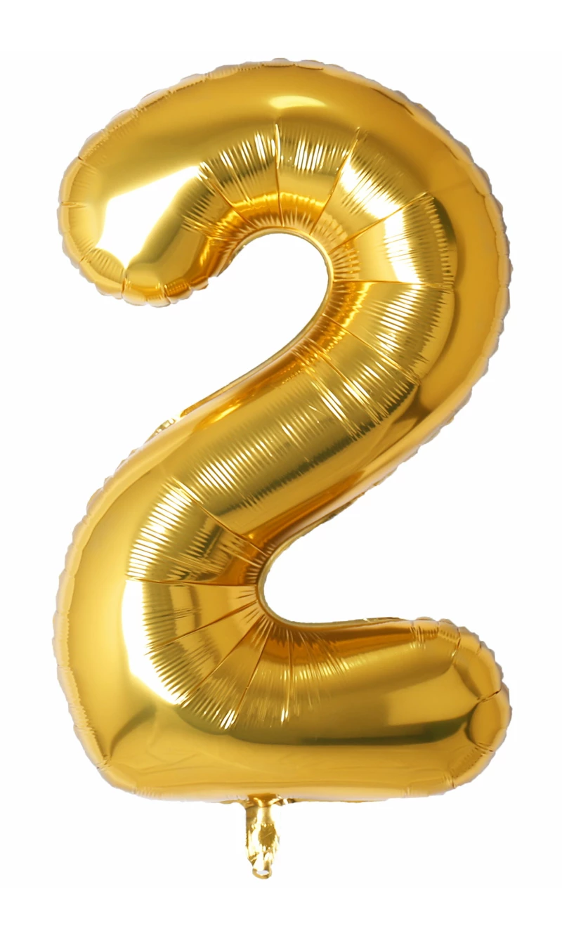 34 Inch Foil Balloon Number 2 - Gold