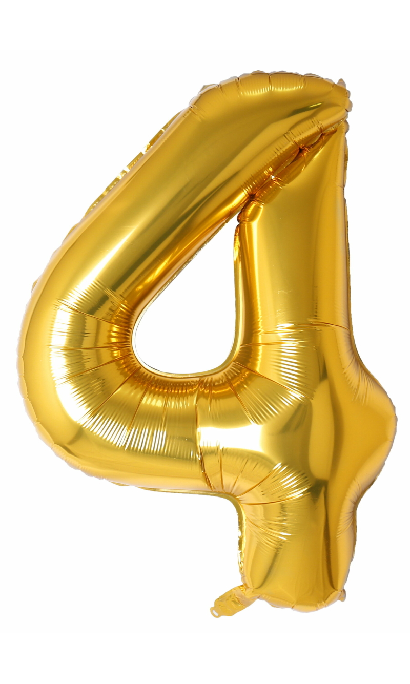 34 Inch Foil Balloon Number 4 - Gold