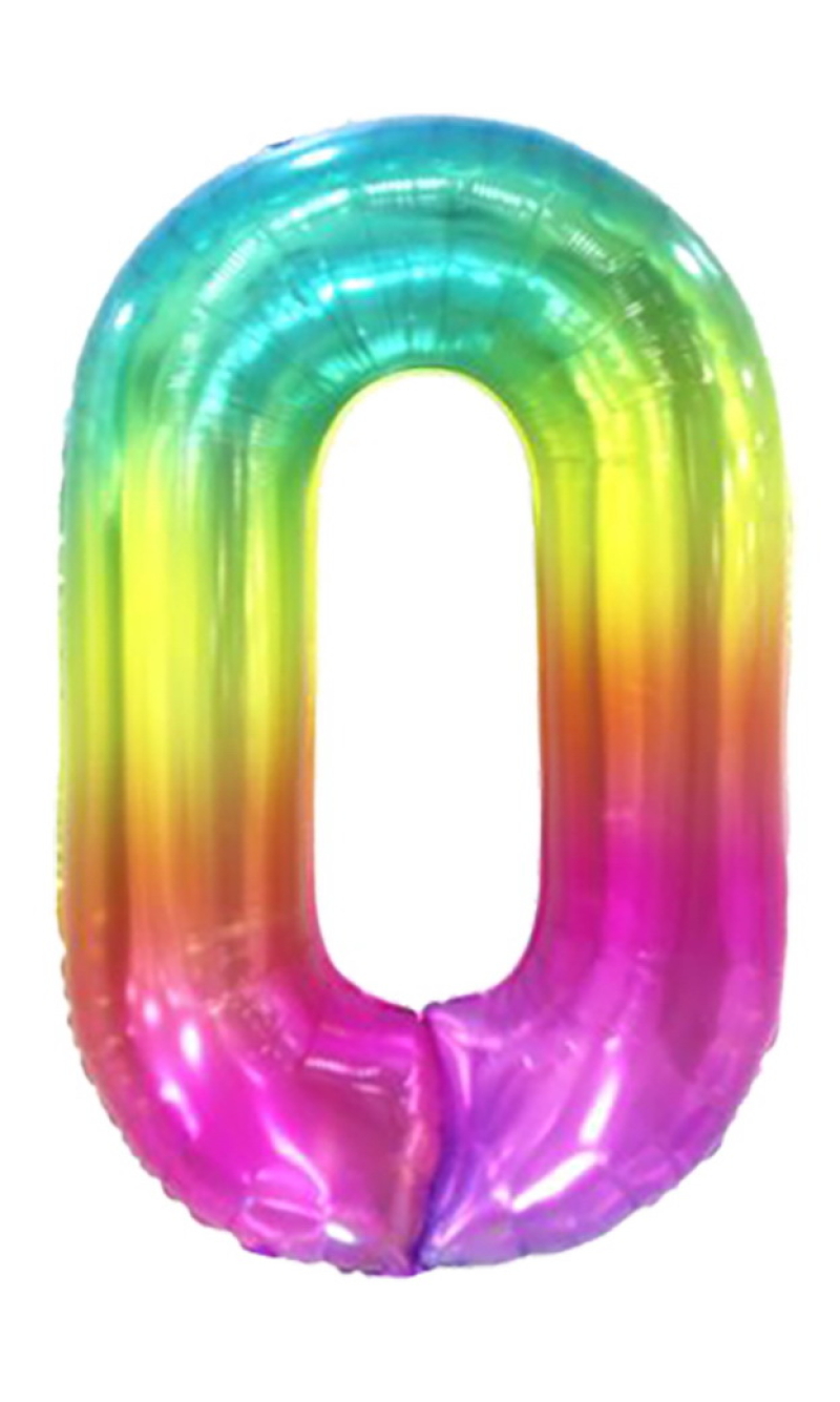 34 Inch Foil Balloon Number 0 - Gradient