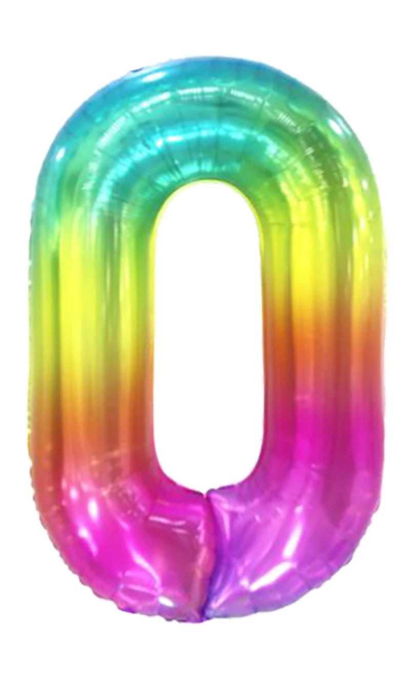 34 Inch Foil Balloon Number 0 - Gradient