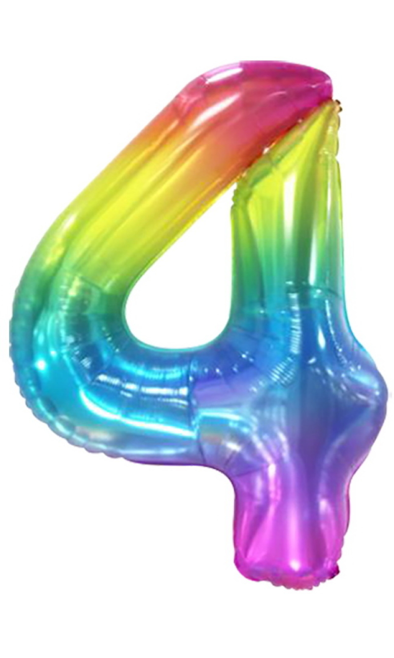 34 Inch Foil Balloon Number 4 - Gradient