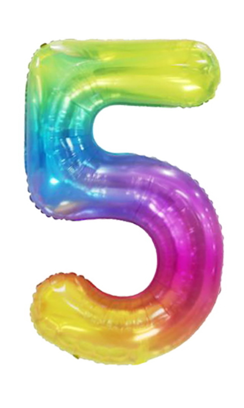 34 Inch Foil Balloon Number 5 - Gradient