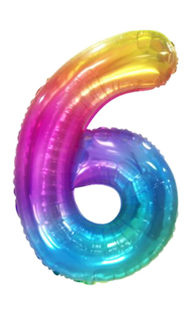 34 Inch Foil Balloon Number 6 - Gradient