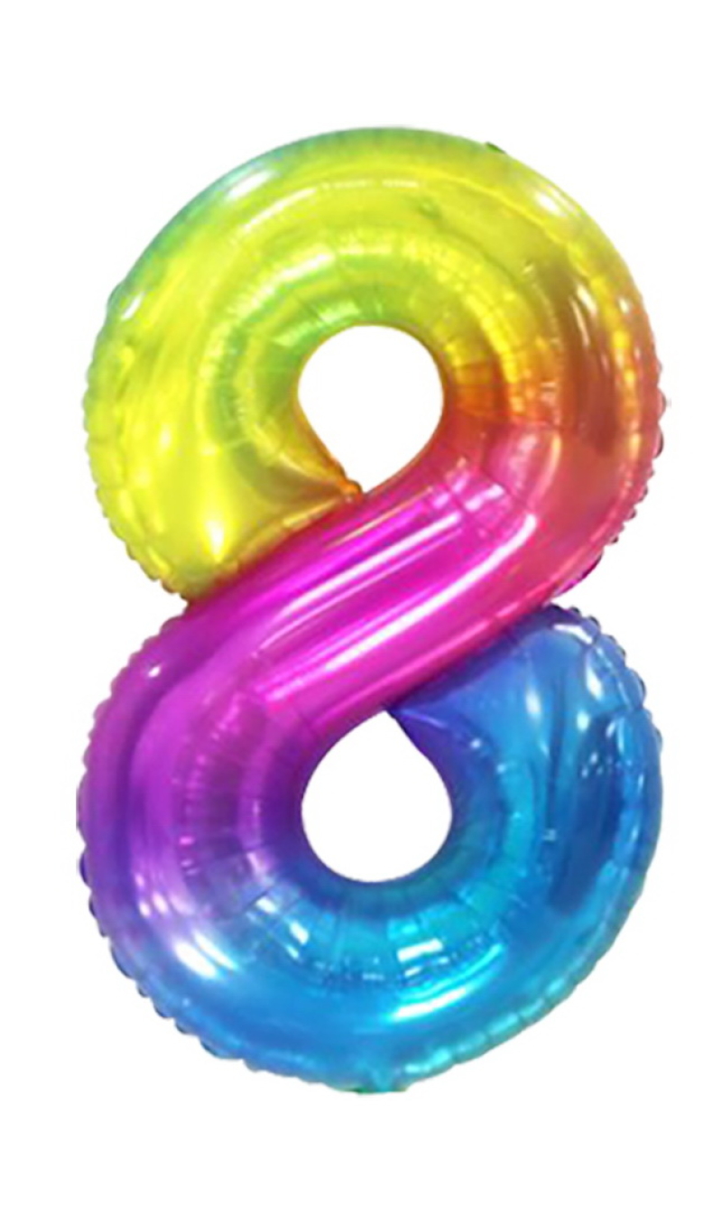 34 Inch Foil Balloon Number 8 - Gradient
