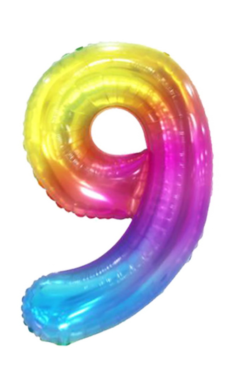 34 Inch Foil Balloon Number 9 - Gradient