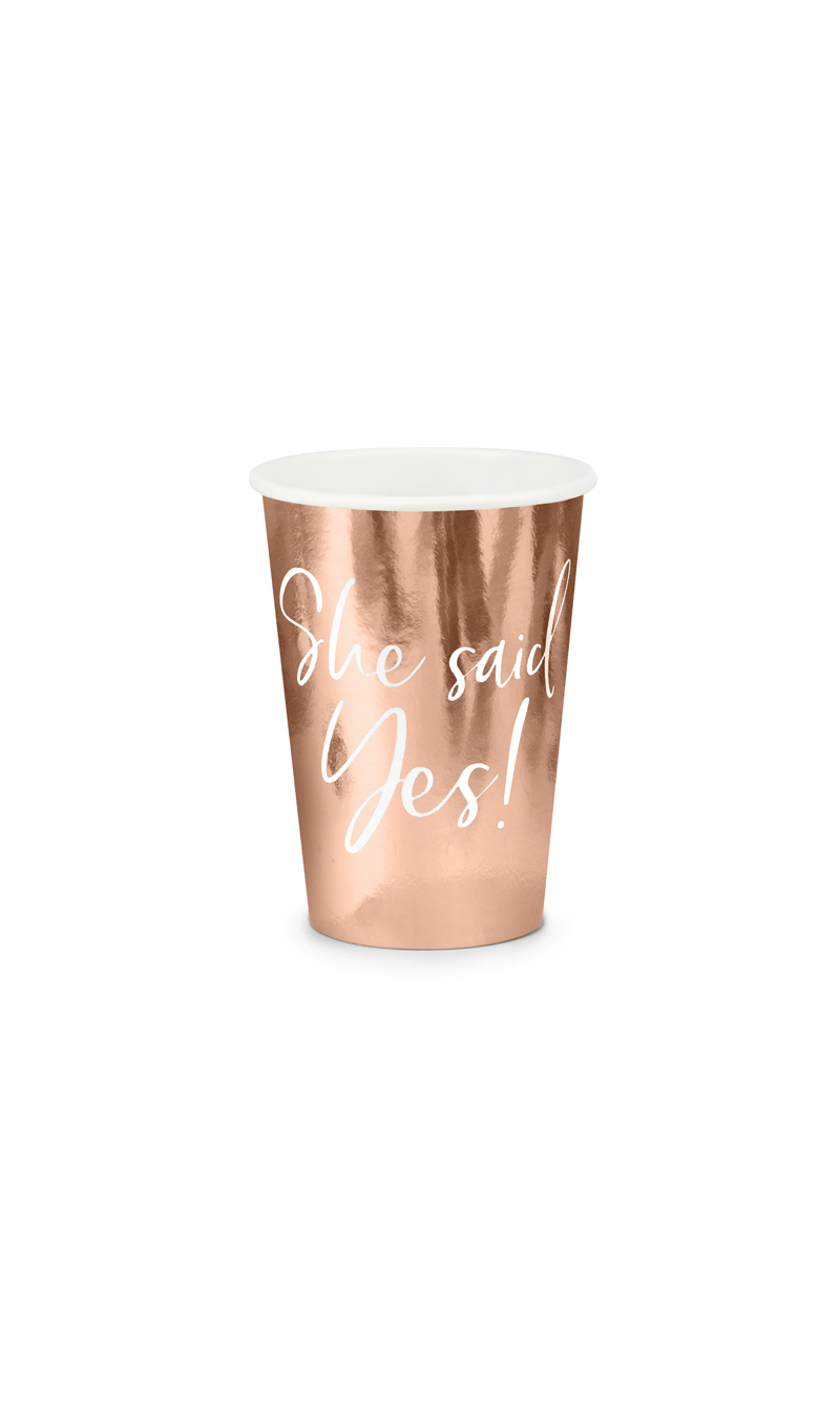 Cups She Said Yes!, Rose Gold, 220ml (1pkt / 6pc)