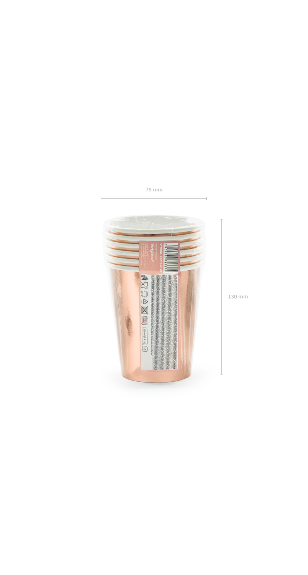 Cups She Said Yes!, Rose Gold, 220ml (1pkt / 6pc)
