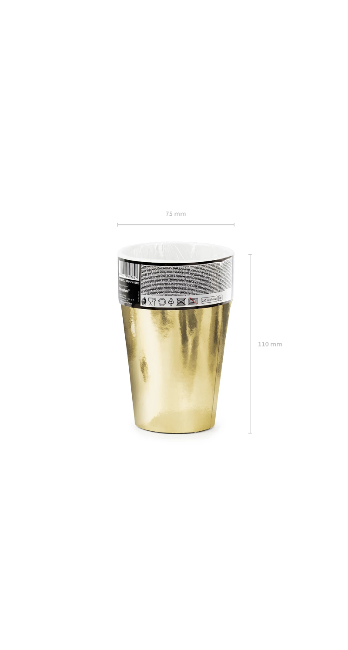 Cups, Gold, 220ml (1 pkt / 6 pc.)