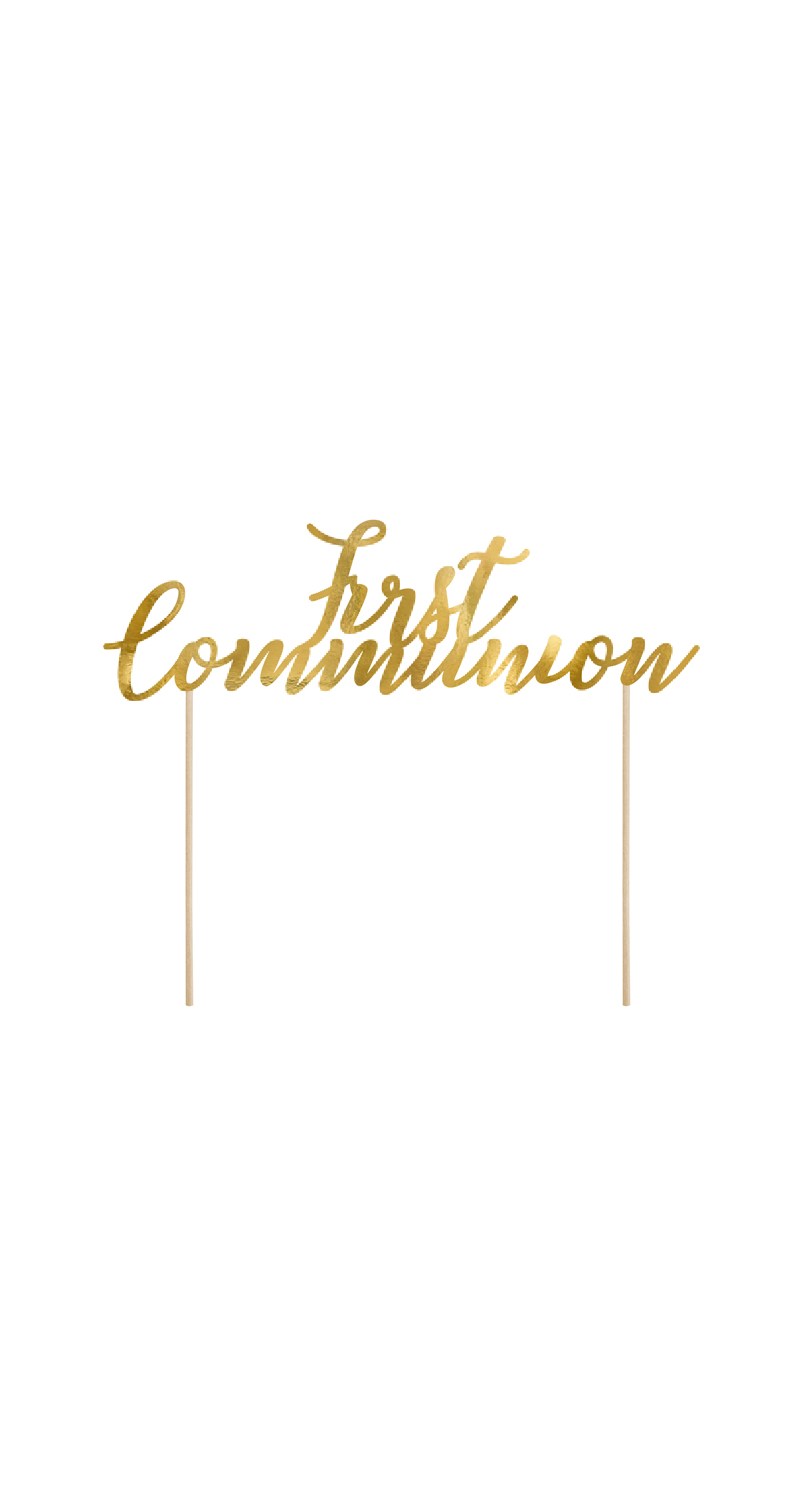 Cake Topper First Communion, Gold, 21cm