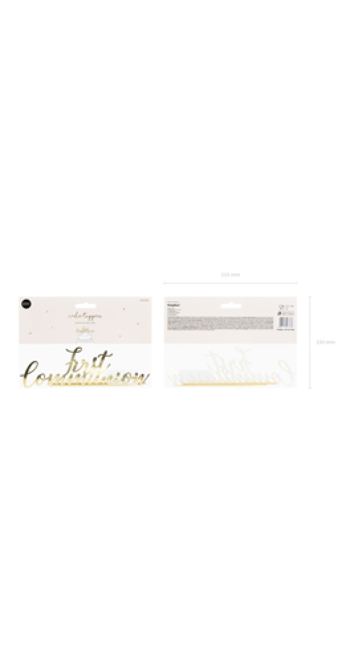 Cake Topper First Communion, Gold, 21cm