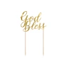 Cake Topper God Bless, Gold, 27.5cm