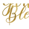 Cake Topper God Bless, Gold, 27.5cm