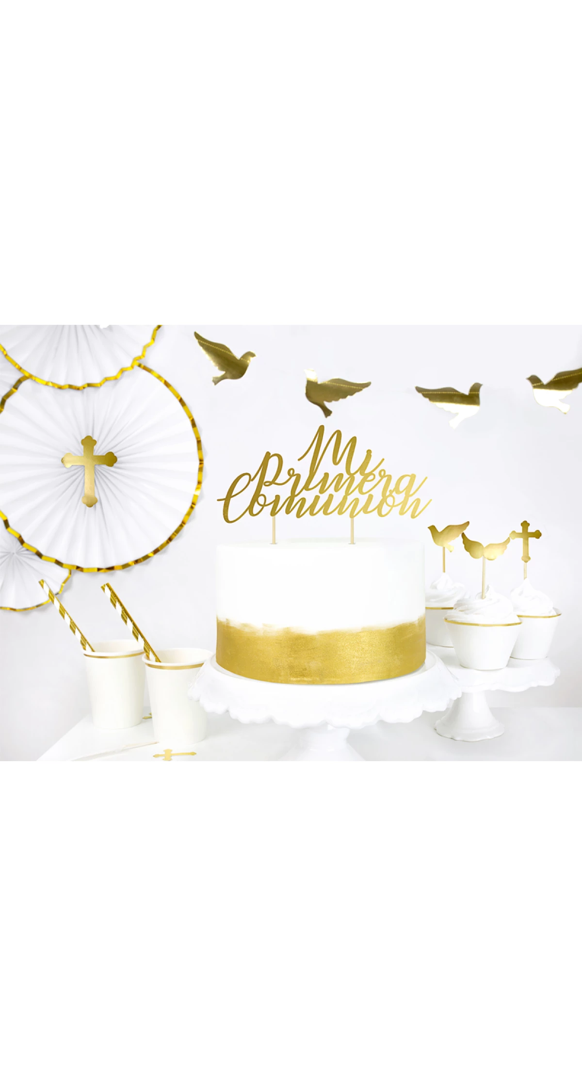 Cake Toppers First Communion, Gold, 31.5cm (1 pkt / 6 pc.)