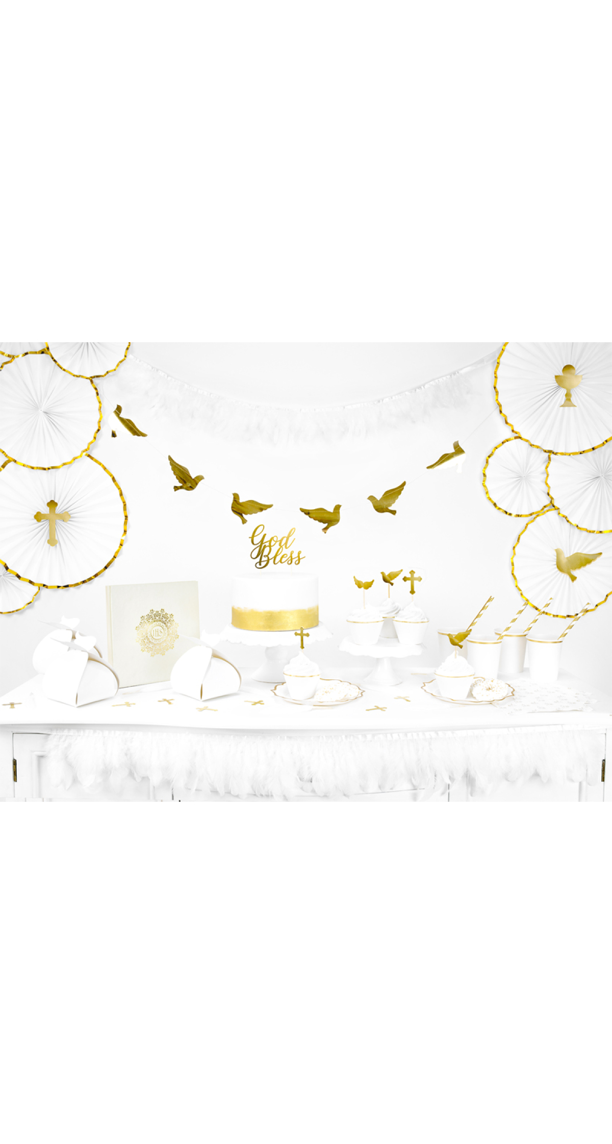 Cake Toppers First Communion, Gold, 31.5cm (1 pkt / 6 pc.)