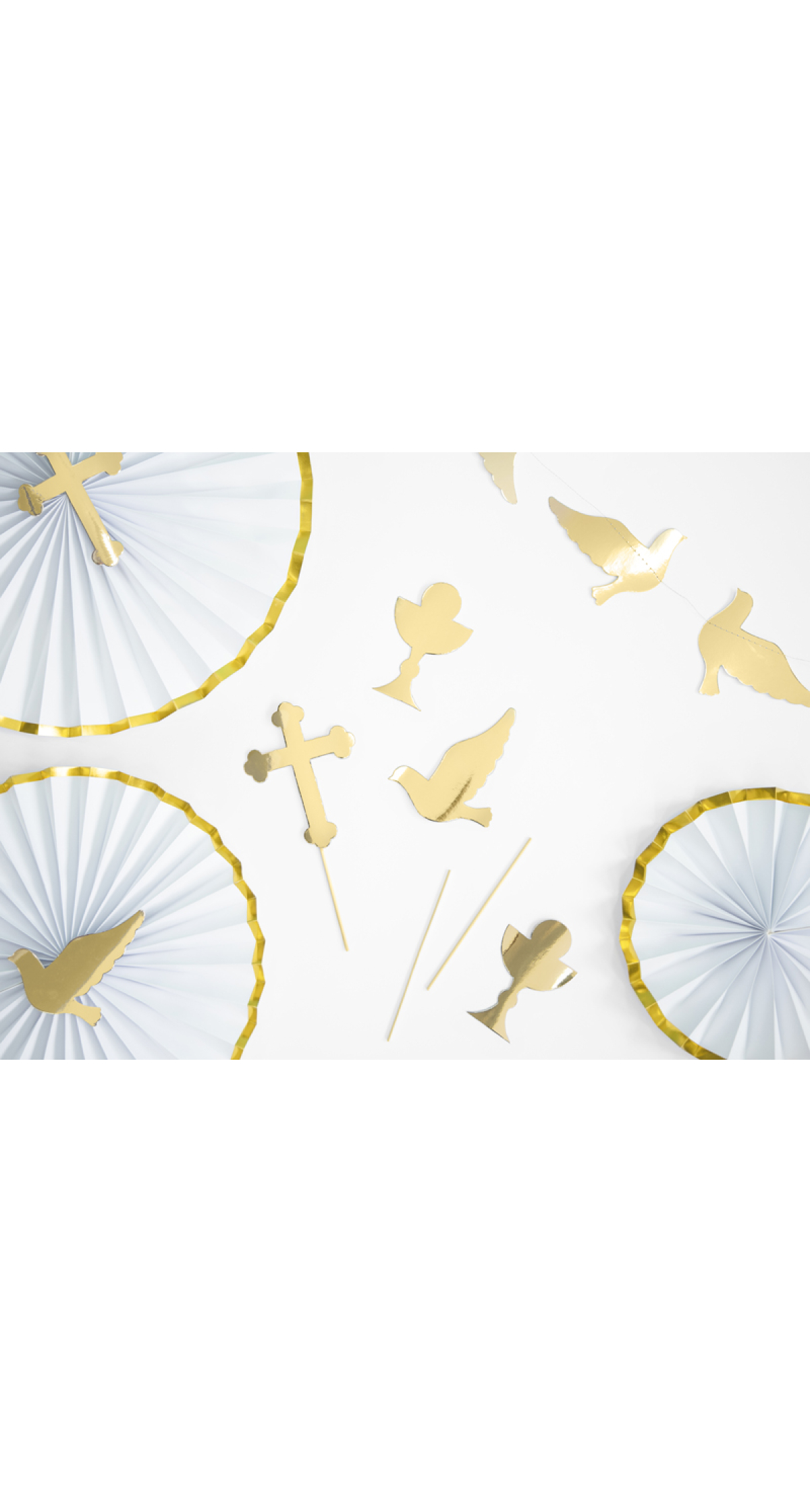 Cake Toppers First Communion, Gold, 31.5cm (1 pkt / 6 pc.)