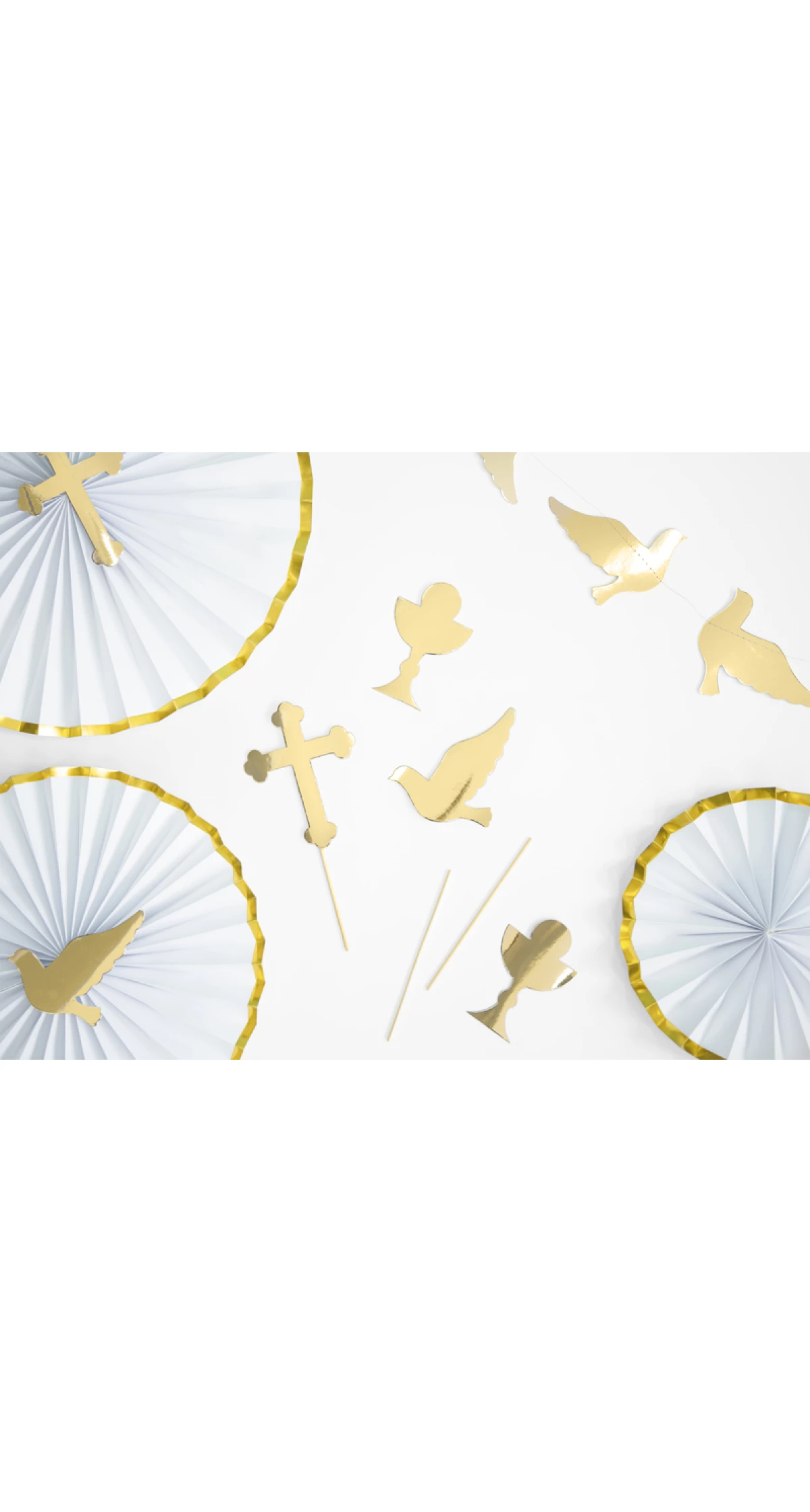 Cake Toppers First Communion, Gold, 31.5cm (1 pkt / 6 pc.)