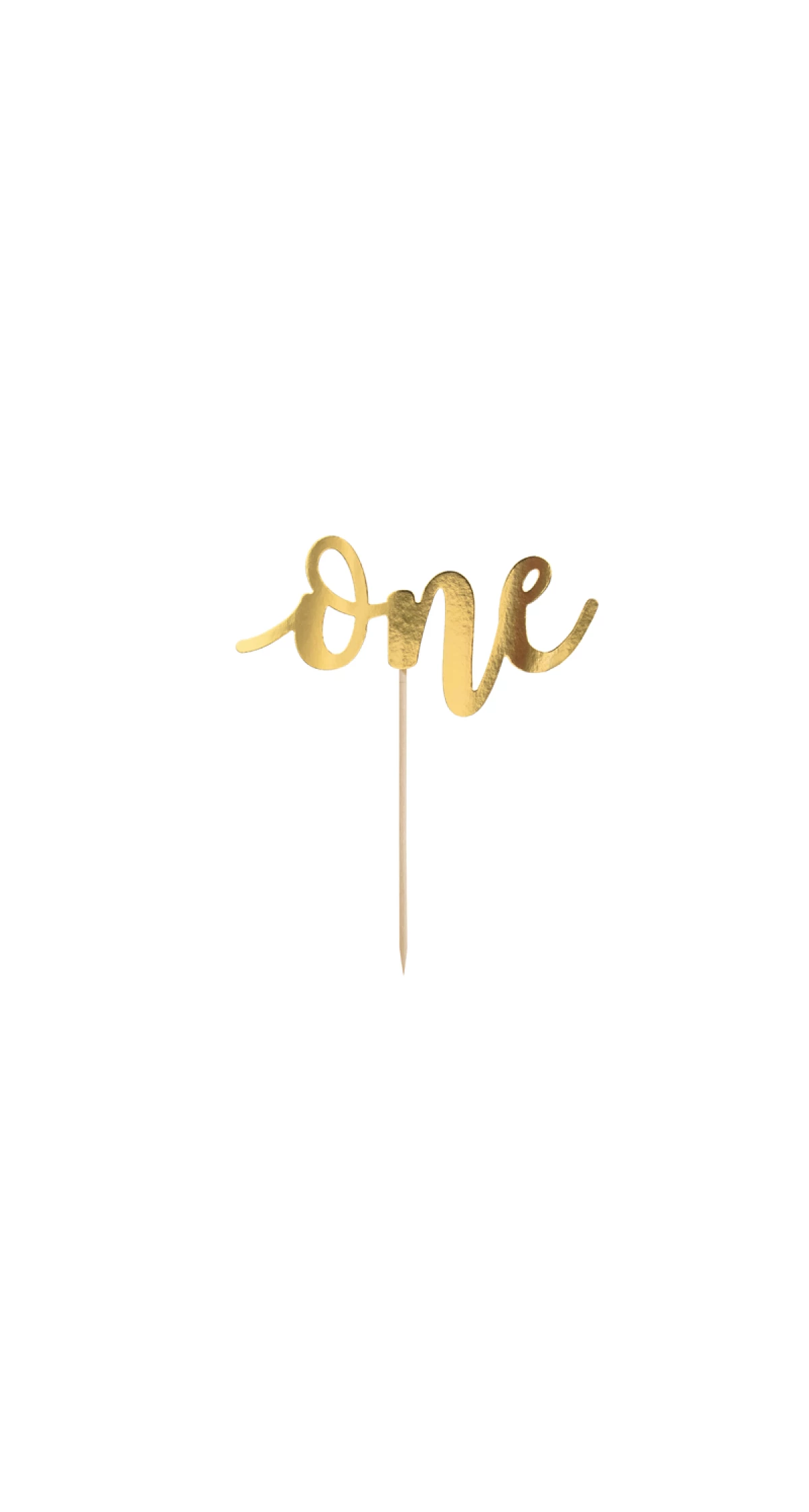 Cake Topper One, Gold, 19cm