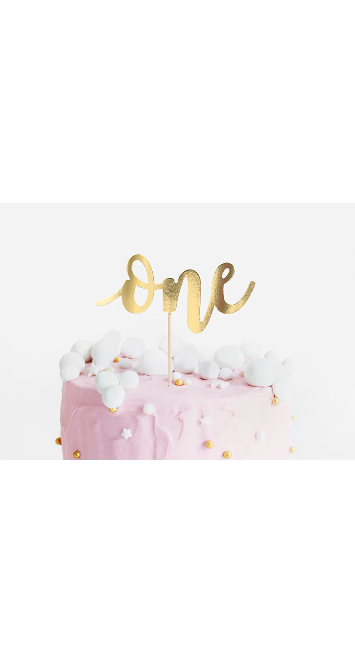 Cake Topper One, Gold, 19cm