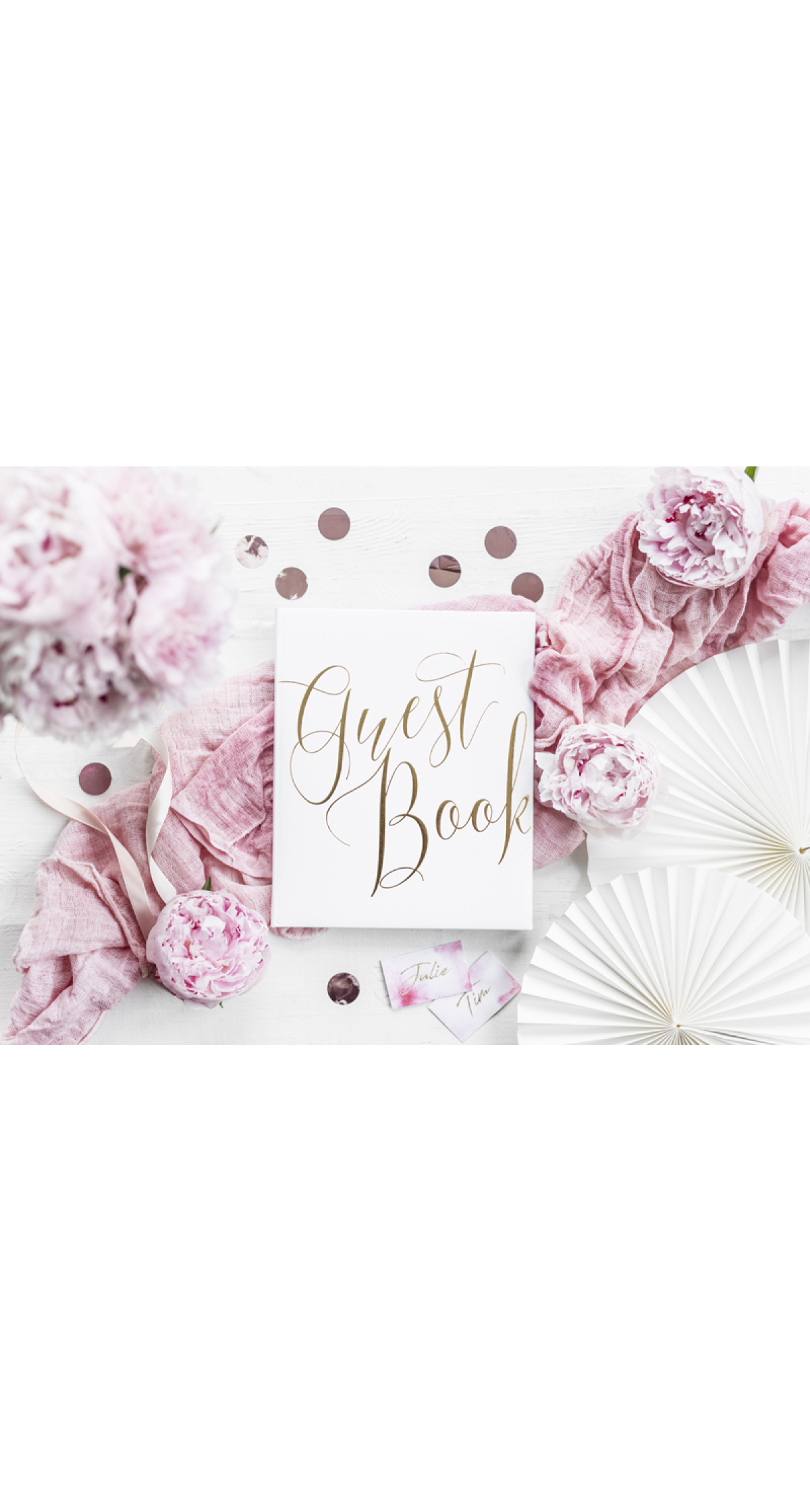 Guest Book, 20x24.5cm, White, 22 Pages