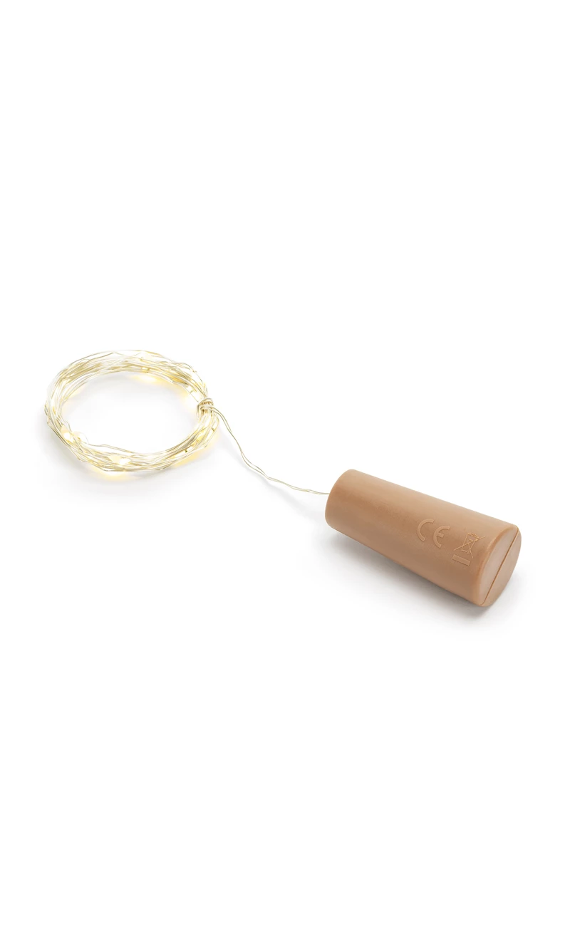 Bottle Led Lights With Cork, Warm White, 197cm
